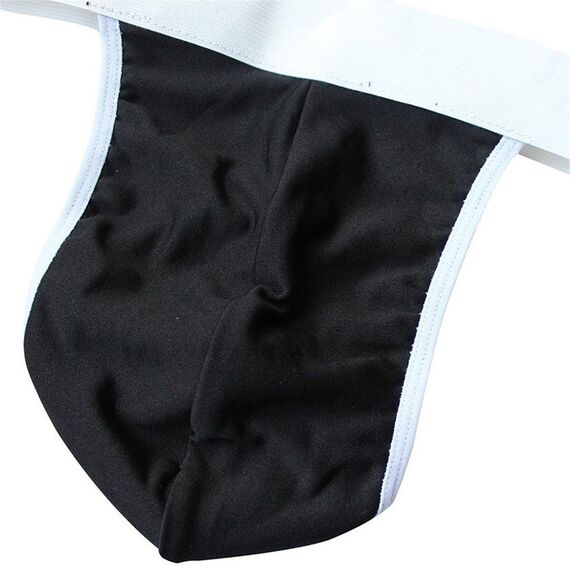 Acizi Herren Sexy Collared Fliege Body Tanga Butler Teddy Kostüm Unterwäsche (Schwarz)