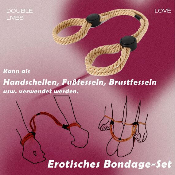 Bondageset Fessel Set Anfänger 2X Bondage Seil Sm Bondageseil Brüste Self Bondage Bettfesseln Handschellen Bettfessel Set Bdsm Bondage Seile Rope Fessel Set für Sex Selfbondage Für Männer Frauen Paare