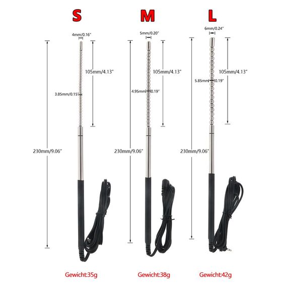 NAIXBTY Edelstahl Elektro Shock Harnröhren Dilatator SM Extra lang Penis Plug Dilator Elektrische Stimulation Katheter Sounding Prostata Masturbation Erotik Sexspielzeug für Männer (L)