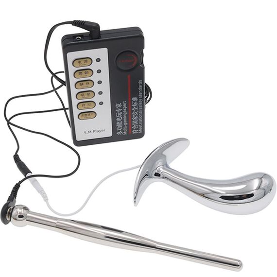 Jpscor Elektro Shock Edelstahl Harnröhren Dilatatoren Analplug Set Metall Penis Plug Sounds Dilator Elektrische Stimulation Butt Plug Anal Dilatator SM E-stim Erotik Extrem Sexspielzeug für Männer (S)