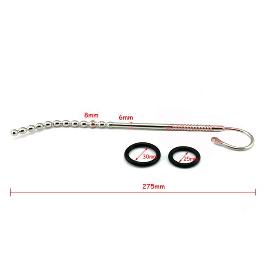 ZTHBYSB 275mm Super Lange Perlen Harnröhren Dilatator Electro Shock Harnröhrensonden Stangen Elektrische Stimulation Edelstahl Harnröhre Perlen Penis Plug SM Sex Spielzeug für Männer