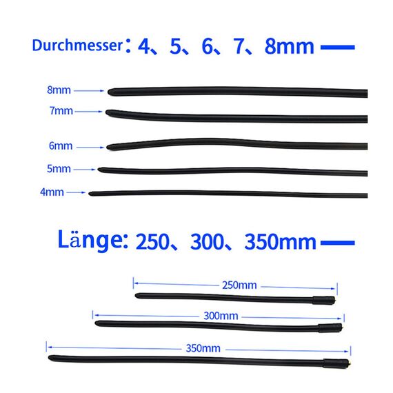 250mm/300mm/350mm Extra Lang Elektro Schock Harnröhre Dilatator mit Fernbedienung Weiches Silikon Penis Plug BDSM Elektrostimulation Extrem SM Masturbation Sex Toys für Männer,250mm*8mm