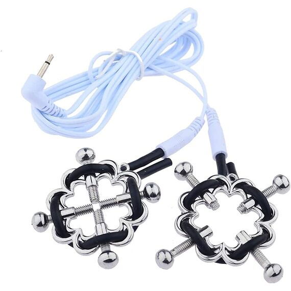 Hrekssi Elektrosex/E-Stim Kit, Nippelklemmen und Metall Analplug/Buttplug zur Elektrostimulation Reizstromgerät, Erotik Stromschlag Sexspielzeug für Frauen Männer Paare