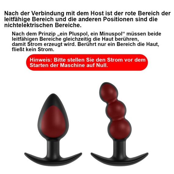 Elektro Schock Silikon Analplug Sex toys Set Prostata Stimulation Extrem Fetisch Butt Plug Mit 12 Schockmodi & 20 Stufen Elektroschockintensität E-stim Anal Dilatoren Sexspielzeug Männer Frauen (B)