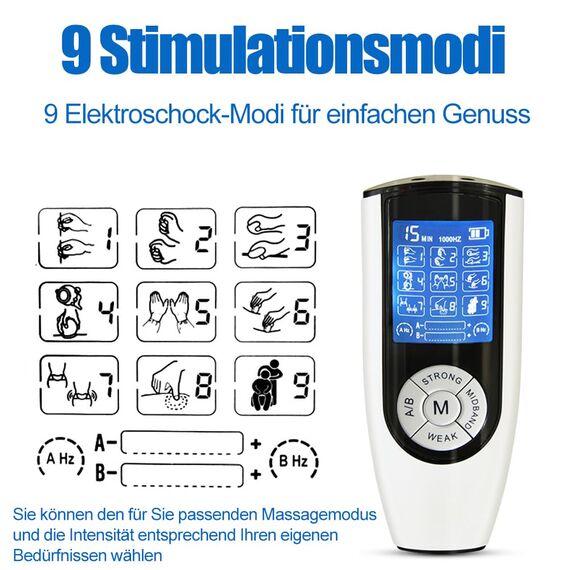 Jpscor Elektro Shock Penisring Elektrostimulation Brust Nippel Stimulationsgerät Set, mit Host & 9 Elektrostimulationsmodi Bondage Penis-Ring SM E-stim Sexspielzeug für Männer Paare