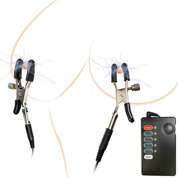Elektrostimulation Nippelklemmen Elektro-Schock-Spielzeug für Brust und Flirten Einstellbar Nippelklemme Sex Toys Bondage Set Nippel Stimulation SM Fetisch Sexspielzeug Für Frauen Männer