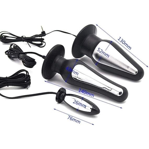 Hrekssi Sexuelles Elektrostimulationsset mit Plug und 2 x Patch, E-Stim Vaginal/Dildo, Elektrosex Prostata/Silikonstimulator, SM Sexspielzeug-Massagegerät für Frauen, Männer, Paare