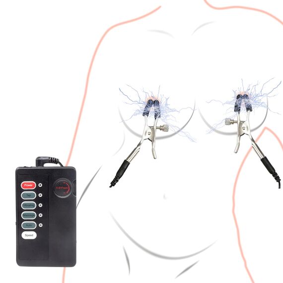 Elektrostimulation Nippelklemmen Elektro-Schock-Spielzeug für Brust und Flirten Einstellbar Nippelklemme Sex Toys Bondage Set Nippel Stimulation SM Fetisch Sexspielzeug Für Frauen Männer