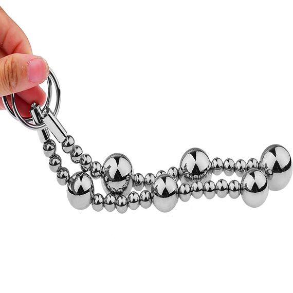 Edelstahl Keuschheitsgürtel Für Männer, Elektrischer E-Stim Sex Schock Peniskäfig Mann Mit Penis Plug Dilatator & Penisring & Anal Perlen & Gürtel Elektro Stimulation Extrem SM Sex Toys,Weiß,40mm