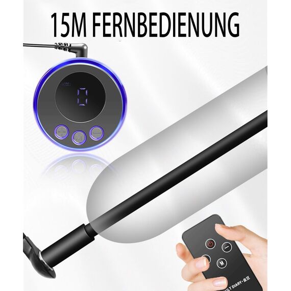 250mm/300mm/350mm Extra Lang Elektro Schock Harnröhre Dilatator mit Fernbedienung Weiches Silikon Penis Plug BDSM Elektrostimulation Extrem SM Masturbation Sex Toys für Männer,300mm*8mm