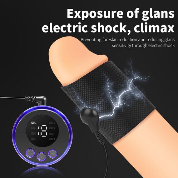 LZMYZ Estim Penisringe, Elektro Schock 3 Stück Cockring Reizstromgeräte Elektrostimulation SM Sexspielzeug für Männer Paare Bondage Set mit Host und Penis-Elektroden-Ring(A)