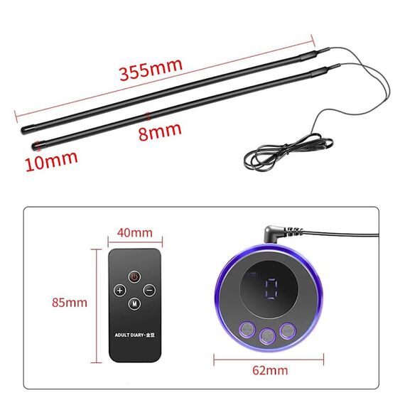 Jixaxe Estim Penisringe Elektro Schock 2 Stück Cockringe Faltbar Hodenring Reizstromgeräte Elektrostimulation Bondage Set mit Host und Fernbedienung SM Sexspielzeug für Männer Paare (Zubehör: Ring)