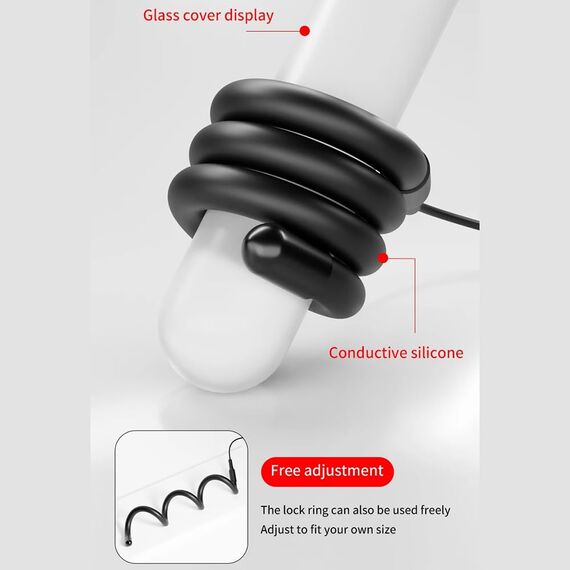 Jixaxe Estim Penisringe Elektro Schock 2 Stück Cockringe Faltbar Hodenring Reizstromgeräte Elektrostimulation Bondage Set mit Host und Fernbedienung SM Sexspielzeug für Männer Paare (Schwacher Strom)