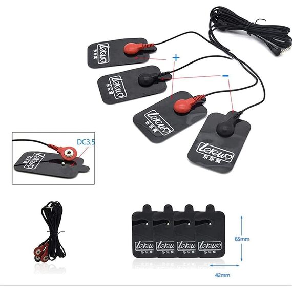 ZTHBYSB Elektrostimulationsgerät Kit mit Elektro Schock Edelstahl Analplug Butt Plug/Einstellbarer Penis Cock Ring/Massagehandschuhe und 4 Brustpolster Reizstromgerät SM Sexspielzeug für Frauen Männer