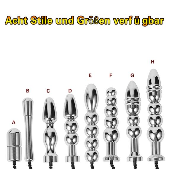 Extrem Electro Shock Analplug Zubehör, Edelstahl Anal beads Butt Plug Masturbator - Vaginal Plug Analkugeln Anal Dilatator Elektrosex Analdildo Doppelpoliger Sexspielzeug für Frauen Männer Paare(F)