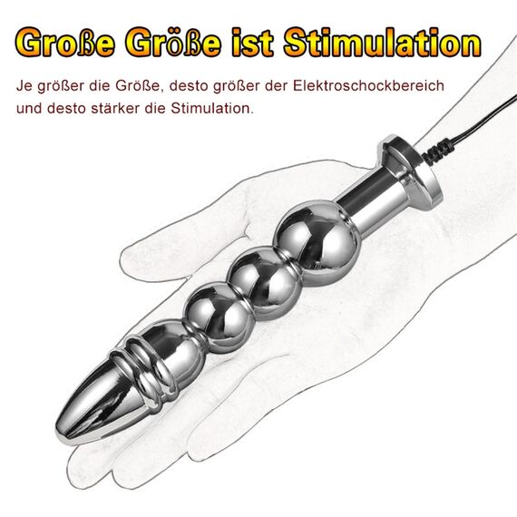 Extrem Electro Shock Analplug Zubehör, Edelstahl Anal beads Butt Plug Masturbator - Vaginal Plug Analkugeln Anal Dilatator Elektrosex Analdildo Doppelpoliger Sexspielzeug für Frauen Männer Paare(D)