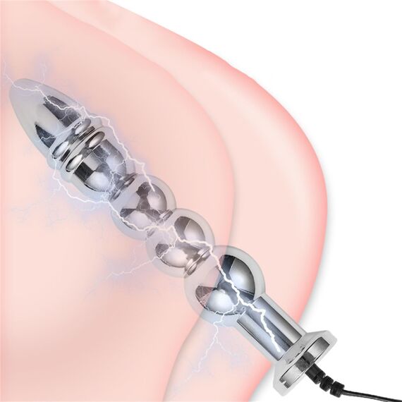Extrem Electro Shock Analplug Zubehör, Edelstahl Anal beads Butt Plug Masturbator - Vaginal Plug Analkugeln Anal Dilatator Elektrosex Analdildo Doppelpoliger Sexspielzeug für Frauen Männer Paare(E)