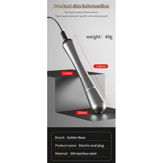 LYAMais Elektro Shock Metall Butt Plug Prostata Stimulator Analplug Butt Plug Analdildo Elektrische Stimulation Klein Anal Dilatator G-punkt Stimulator SM-Elektrische Stimulation Butt Plug（Tippe A）