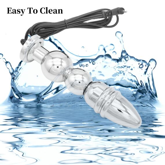 Elektro Schock Analplug zur Elektrostimulation Doppelpoliger Analdildo Sex Toy Masturbator Perlen Stimulation Butt Plug Prostata Massage SM Sexspielzeug für Frauen Männer Paare