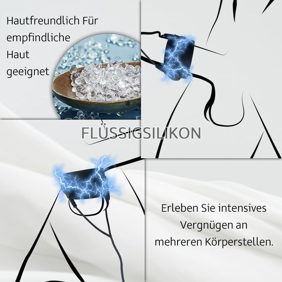 Cockring Hodenring Electric Shock Dehnbarer Penisring E Stim Funktion SM Sexspielzeug Folterwerkzeug Silikon Hoden Folter Werkzeuge Elektrostimulation Hodenstrecker BDSM Elektrosex Penis für Männer