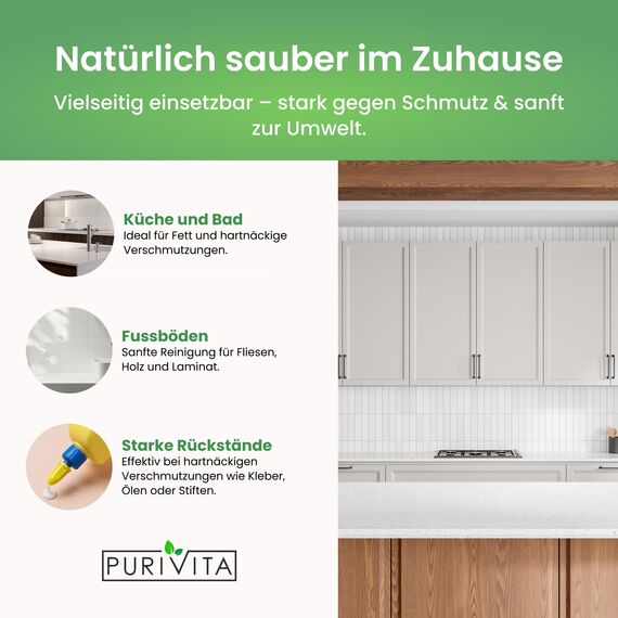 PURIVITA® Orangenölreiniger Konzentrat [500ML] - Universal Orangenreiniger Umweltfreundlich - Hochergiebiger Orangenöl Reiniger - Veganer Orangen Reiniger mit Frischeduft - Allzweckreiniger