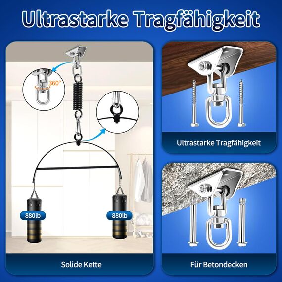 Liebesschaukel – Bequeme Sexschaukel für Decken- und Türhängung, extra breite Polster, robustes SM Bondage Set für Paare, bis zu 300 kg belastbar