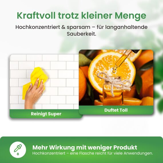 PURIVITA® Orangenölreiniger Konzentrat [500ML] - Universal Orangenreiniger Umweltfreundlich - Hochergiebiger Orangenöl Reiniger - Veganer Orangen Reiniger mit Frischeduft - Allzweckreiniger