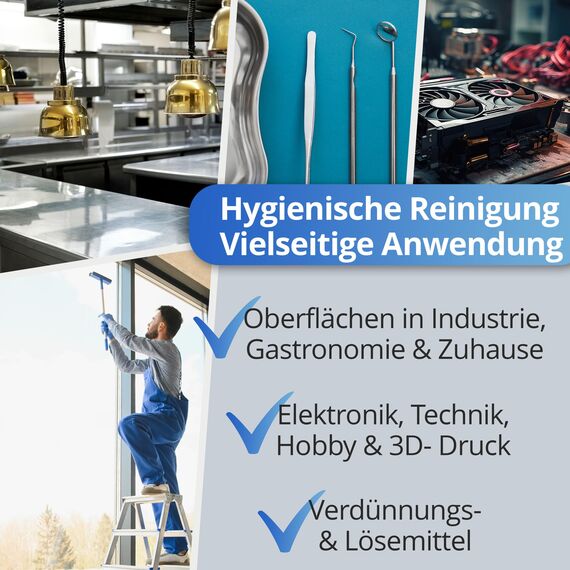 Nanoprotect Isopropanol 99,9% | 6 x 1 Liter Reiniger | Hochprozentiger Isopropylalkohol | IPA Reinigungsalkohol für Haushalt und Elektronik | Made in Germany