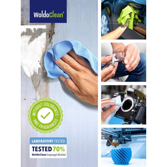 WoldoClean Isopropanol 70% Reiniger 750ml - Isopropylalkohol für Elektronik, Glas & Haushalt, IPA Reinigungsmittel, Entfetter & Lösungsmittel, Rückstandsfrei