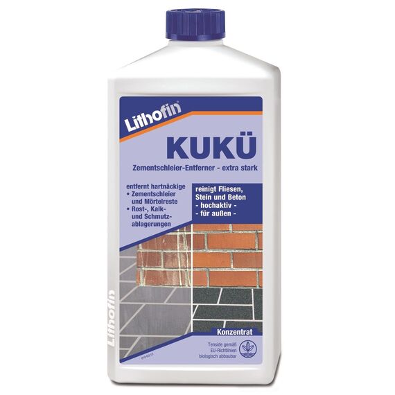 LITHOFIN KUKÜ,Zementschleier-Entferner extra stark, Reiniger, Putzmittel, 1 Liter