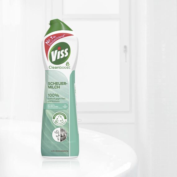 Viss Scheuermilch mit Aktivbleiche effektives Reinigungsmittel mit 100% natürlichen Reinigungspartikeln 500 ml 1 Stück (Packung mit 5)