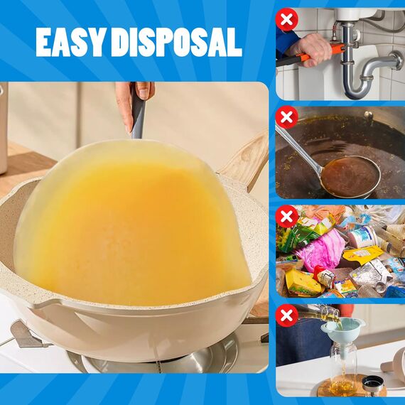 Kochöl Verfestiger Pulver - 340g Frittierfett Ölbindemittel zum Erstarrn von abgedrehtem Frittieröl, 100% Pflanzenbasierter Kochöl-Härter zur Speiseöl, Öl binder, Entsorgung Gebrauchten Öl bis 8.5L