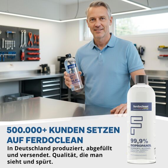 ferdoclean 99,9% Isopropanol 3000ml | 3L IPA 2-Propanol Isopropylalkohol Isopropyl | Reingungsmittel 3 x 1L