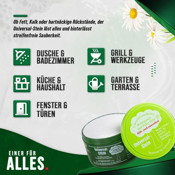 Universalstein grüner weißer Reinigungsstein Putzstein Reiniger Stein Größe I 650 g