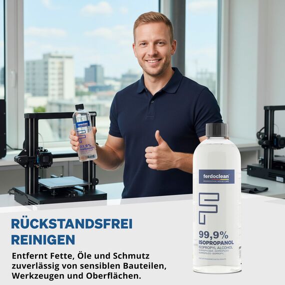 ferdoclean 99,9% Isopropanol 3000ml | 3L IPA 2-Propanol Isopropylalkohol Isopropyl | Reingungsmittel 3 x 1L