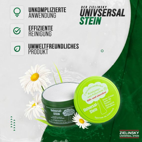 Universalstein grüner weißer Reinigungsstein Putzstein Reiniger Stein Größe I 650 g