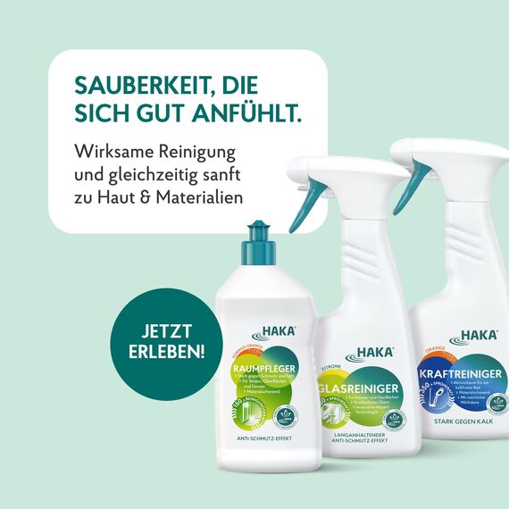 HAKA Raumpfleger Sonnige Orange Nachfüller, 3L, Allzweckreiniger für Böden & Oberflächen, hautfreundlich & ohne Mikroplastik, vegan, Orangenduft, strahlende Sauberkeit im ganzen Haus