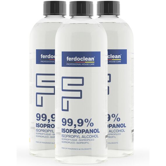 ferdoclean 99,9% Isopropanol 3000ml | 3L IPA 2-Propanol Isopropylalkohol Isopropyl | Reingungsmittel 3 x 1L