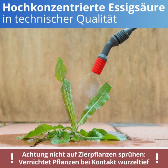 Nanoprotect Essigsäure | Inkl. Drucksprüher | Ideal als Reiniger und Entkalker | Für Haus und Garten | Premium Qualität – Made in Germany, 10 kg