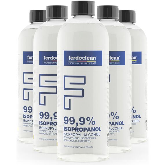 ferdoclean 99,9% Isopropanol 5000ml | 5L IPA 2-Propanol Isopropylalkohol Isopropyl | Reingungsmittel 5 x 1L