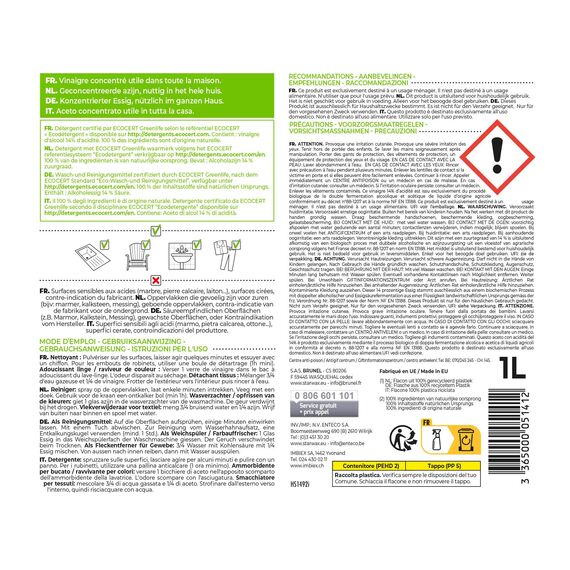STARWAX SOLUVERT - Universal-Essig 14° - Entfernt Kalk, Fett und Flecken - Umweltfreundliche Effizienz - 1 l