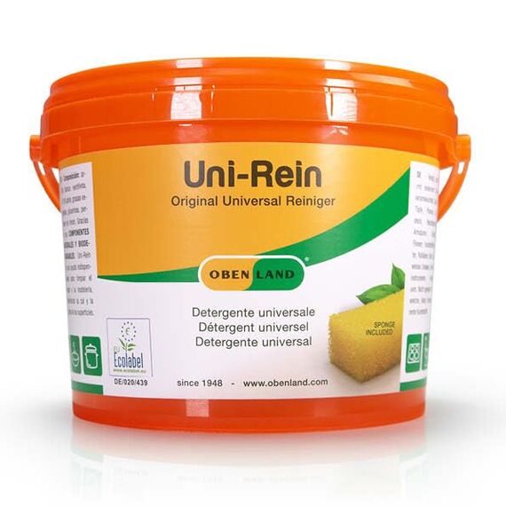 Putzstein Obenland UNI-Rein Universalreiniger 1,5 kg inkl. 4 Schwämmen - Reinigungsstein für Küche, Bad, Fenster, Sneaker, Ceranfeld, Edelstahl, WC