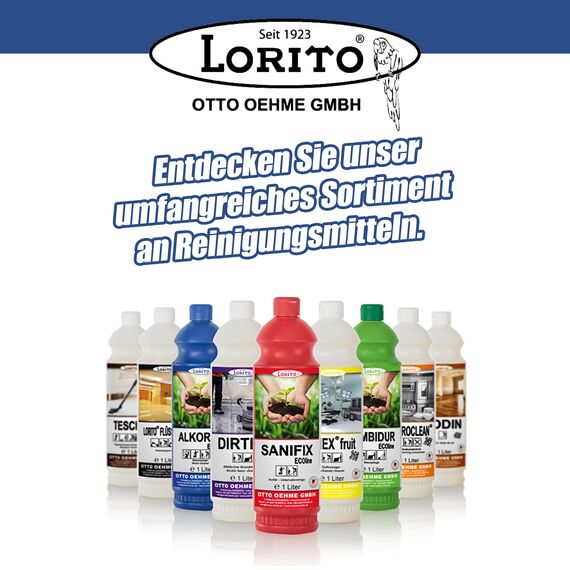 Lorito frisch & sauber Allzweckreiniger, 2x 10 Liter Konzentrat, intensiver und schaumstarker Allesreiniger für Reinigung aller Flächen, Hartböden, Wände und Fliesen