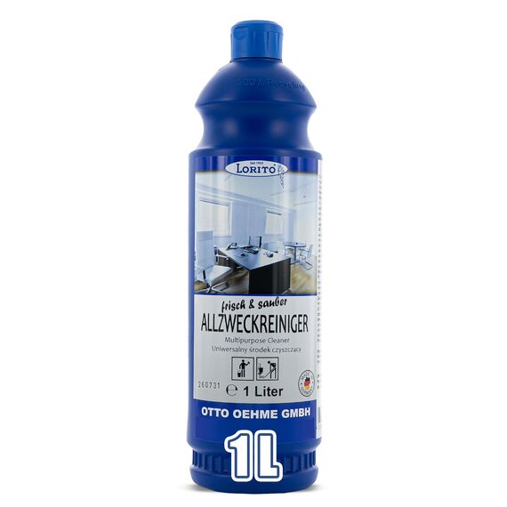 Lorito frisch & sauber Allzweckreiniger, 1 Liter Konzentrat, intensiver Allesreiniger, ohne Salmiak, für Reinigung aller Flächen, Hartböden, Wände und Fliesen