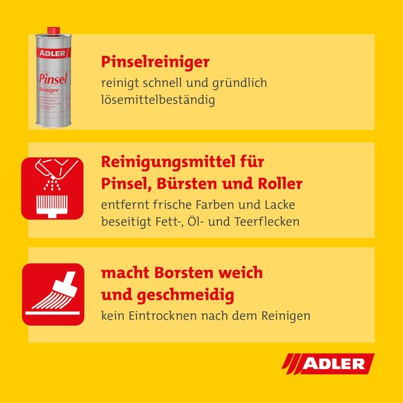 ADLER Pinselreiniger - 1 Liter - perfekte Pinselreinigung, saubere und weiche Borsten