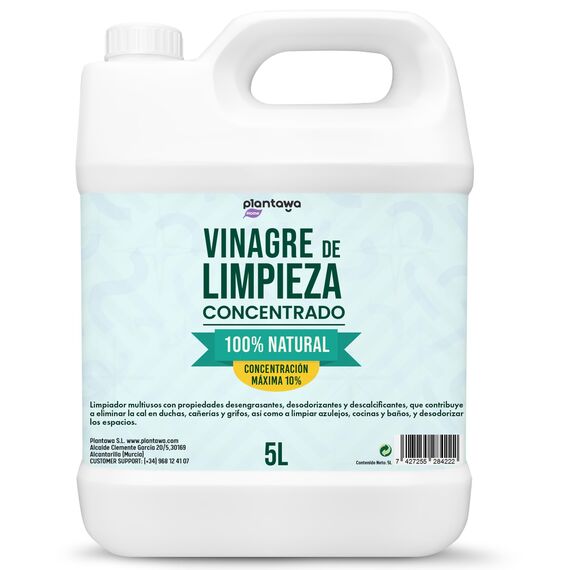 PLANTAWA Essigreiniger Konzentrat 10º 5L | Weißer Essig zum Reinigen | Kraftvoller Kalkreiniger für Küche & Bad | Natürlicher Haushaltsreiniger ohne Zusatzstoffe