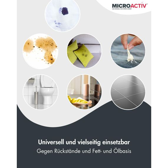 MICROACTIV Orangenöl Reiniger Konzentrat 6 x 1L - Allzweckreiniger & Fettlöser mit frischem Orangenduft – Universalreiniger Made in Germany