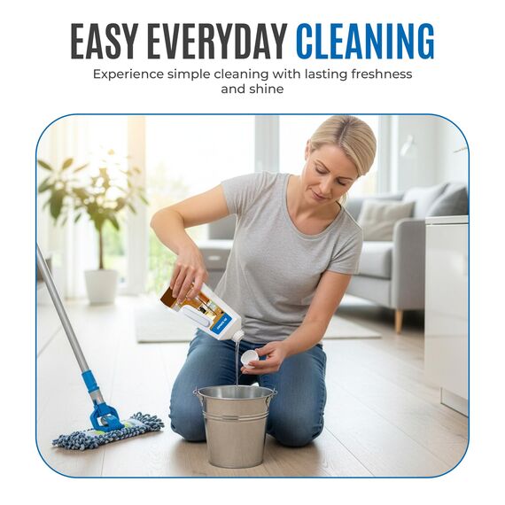 Dr. Schutz Parkett und Kork Reiniger 750 ML | für wasserfest versiegelte Parkett- und Korkböden | Parkettreiniger entfernt Schmutz und löst Fettflecken | lösemittelfreie Parkett Reinigung