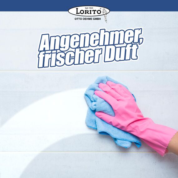 Lorito frisch & sauber Allzweckreiniger, 2x 10 Liter Konzentrat, intensiver und schaumstarker Allesreiniger für Reinigung aller Flächen, Hartböden, Wände und Fliesen