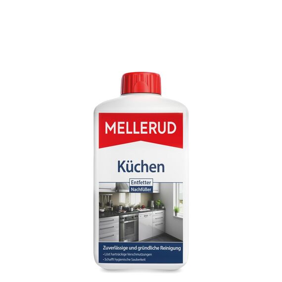 MELLERUD Küchen Entfetter Nachfüller | 1 x 1 l | Effektives Mittel zum Entfernen von Fett und Verkrustungen in der Küche u. v. m.